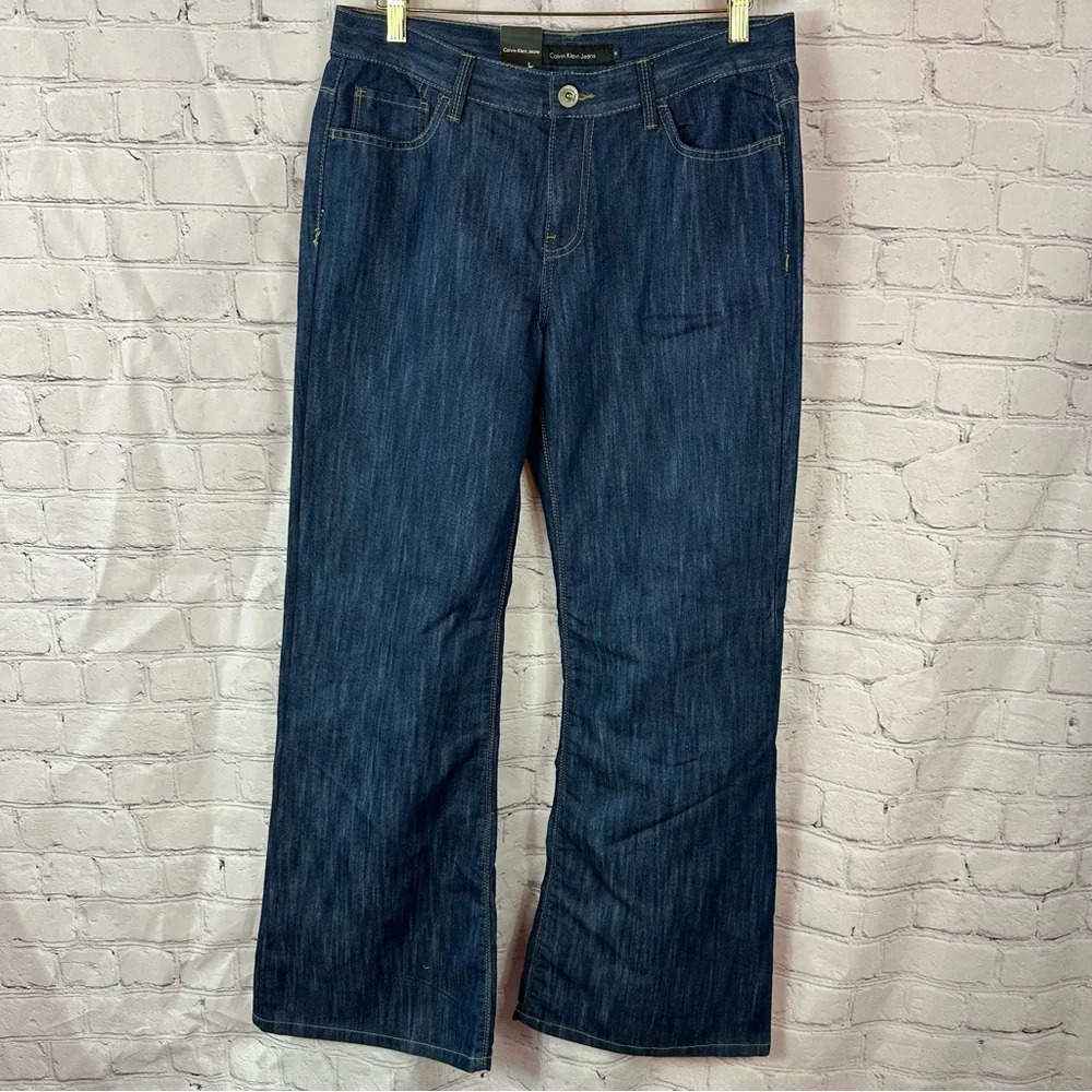 calvin klein jeans wide leg sz 10 NWT denim boho western streetwear preppy